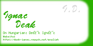 ignac deak business card